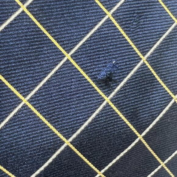 Polo by Ralph Lauren Blue Plaid Design 100% Silk Men's Necktie Hand Made Repp - Picture 11 of 16